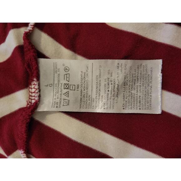 Old Navy large burgundy red & white stripe a-line dress - Picture 4 of 4
